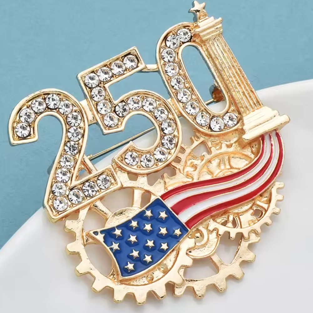USA 250 American Flag Brooch